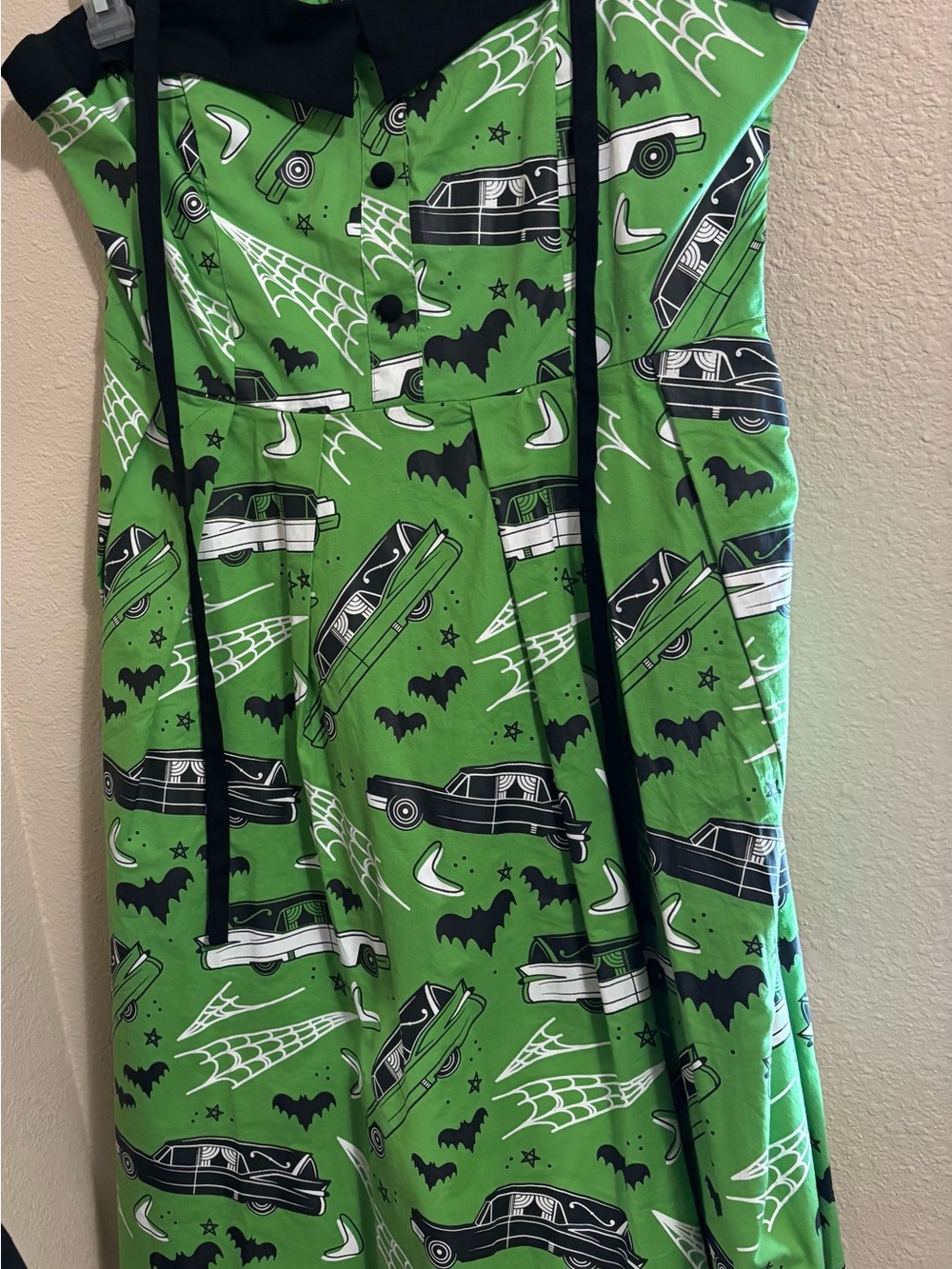 Sourpuss Green & Black Retro Hearse Backless